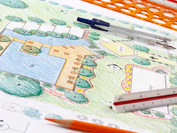 Handgezeichneter Gartenplan